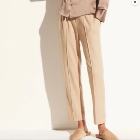 Vince Pintuck Wool Blend Pull On Pants Medium Camel Tan EUC